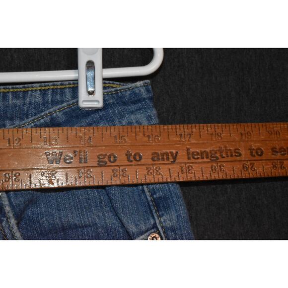 Levi's 519 Low Flare Legs Women's 11S Distressed Denim Jeans Blue Y2K - Picture 8 of 9